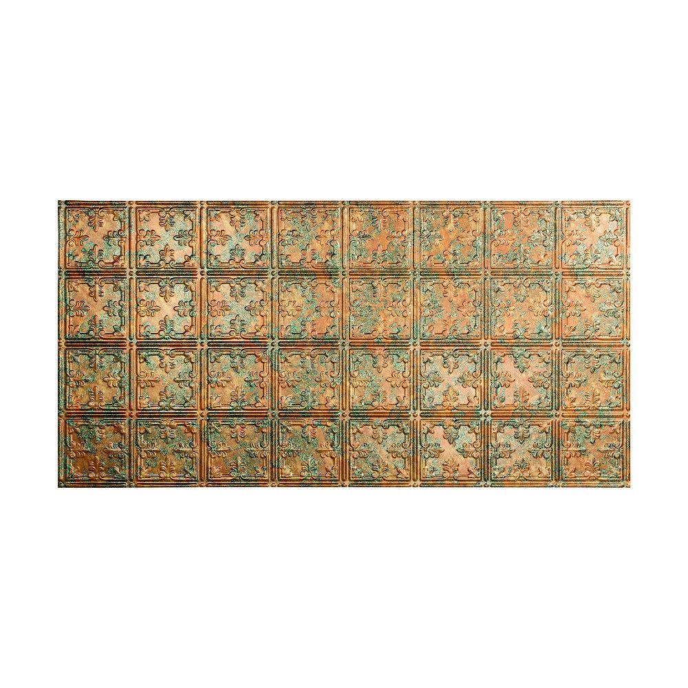 Fasade Traditional 10 2 Ft. X 4 Ft. Glue-up Ceiling Tile In Copper ...