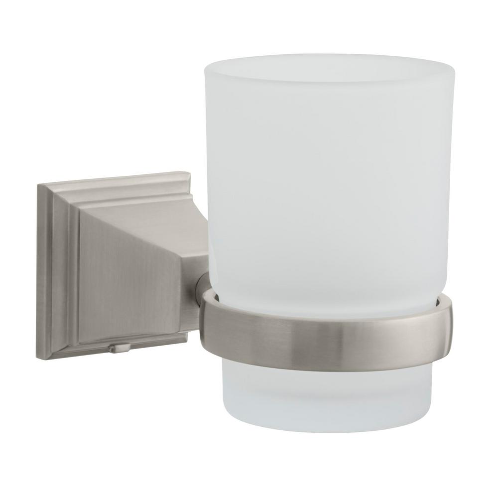 Exhibit Wall Mounted Tumbler Holder In Brushed Nickel