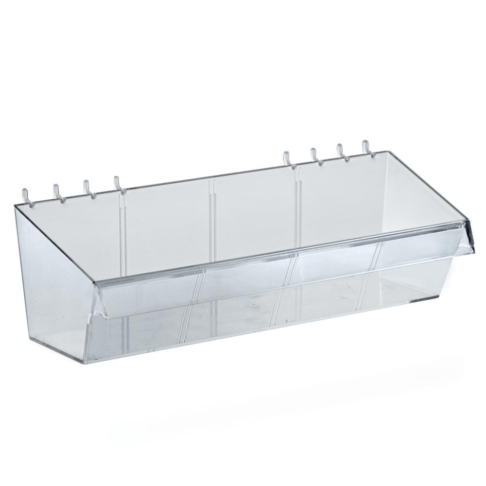 Azar Displays 4 in. H x 13 in. W Clear Crystal Styrene Divider Bin (4
