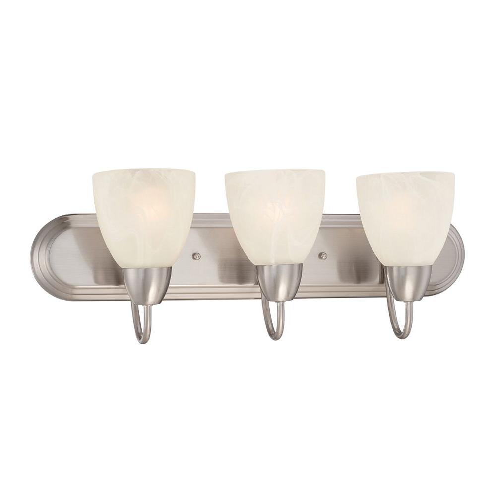 Bel Air Lighting Vanity The Home Depot Torino 3 Light Brushed Nickel Bath Bar