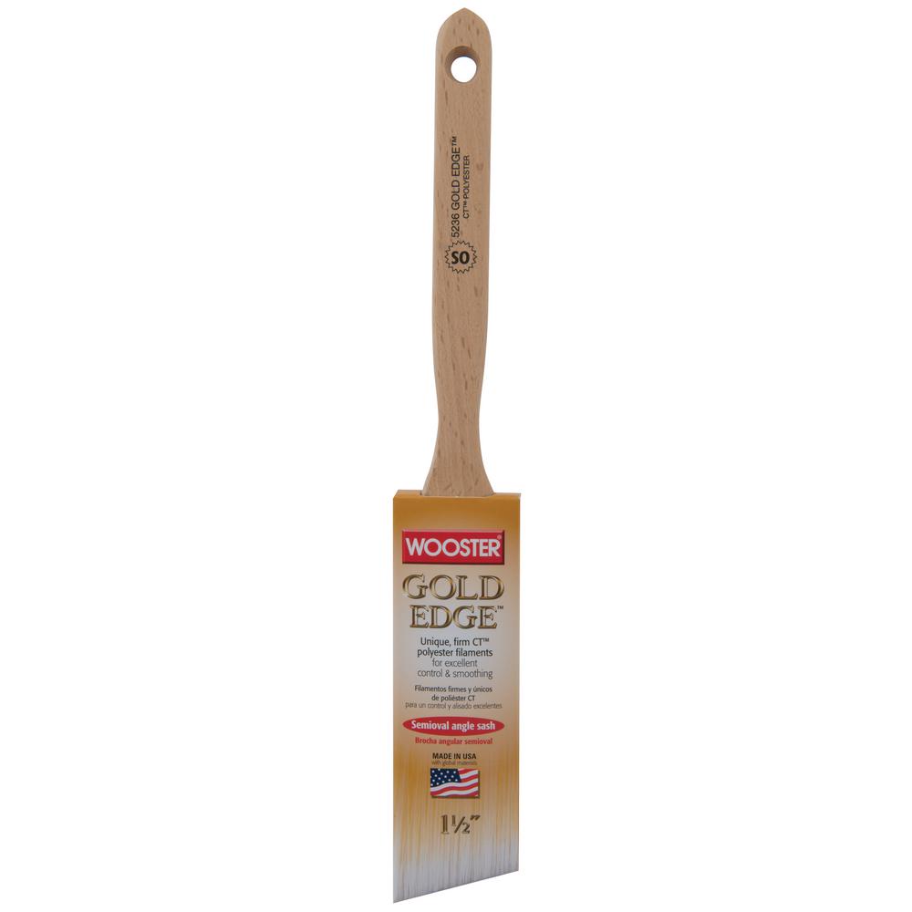 Wooster 11/2 in. Gold Edge Polyester Semi Oval Angle Sash Brush