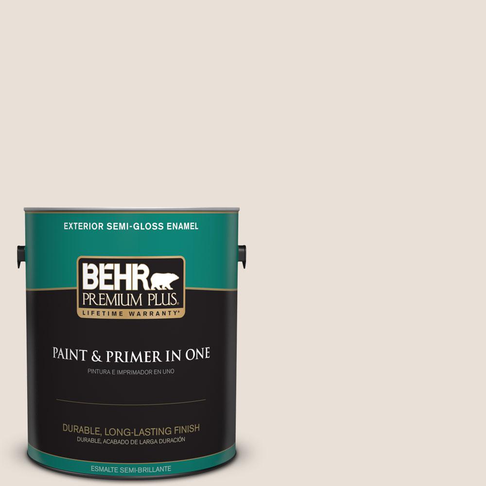 Behr Premium Plus 1 Gal 730c White Clay Semi Gloss Enamel 730c 1 White Clay Semi Gloss Enamel Exterior Paint And Primer In One