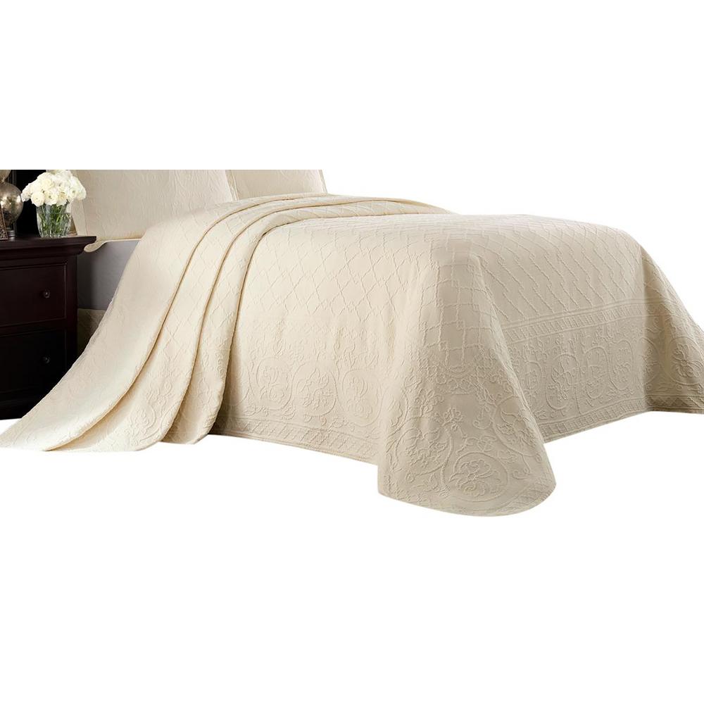 Royal Heritage Home Williamsburg Richmond Ivory Queen Bedspread The Home Depot