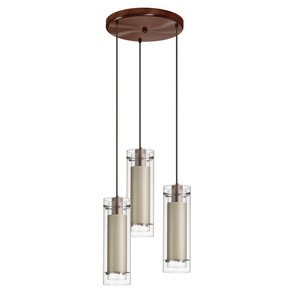 Filament Design Catherine 3 Light Oil Brushed Bronze Multi Pendant