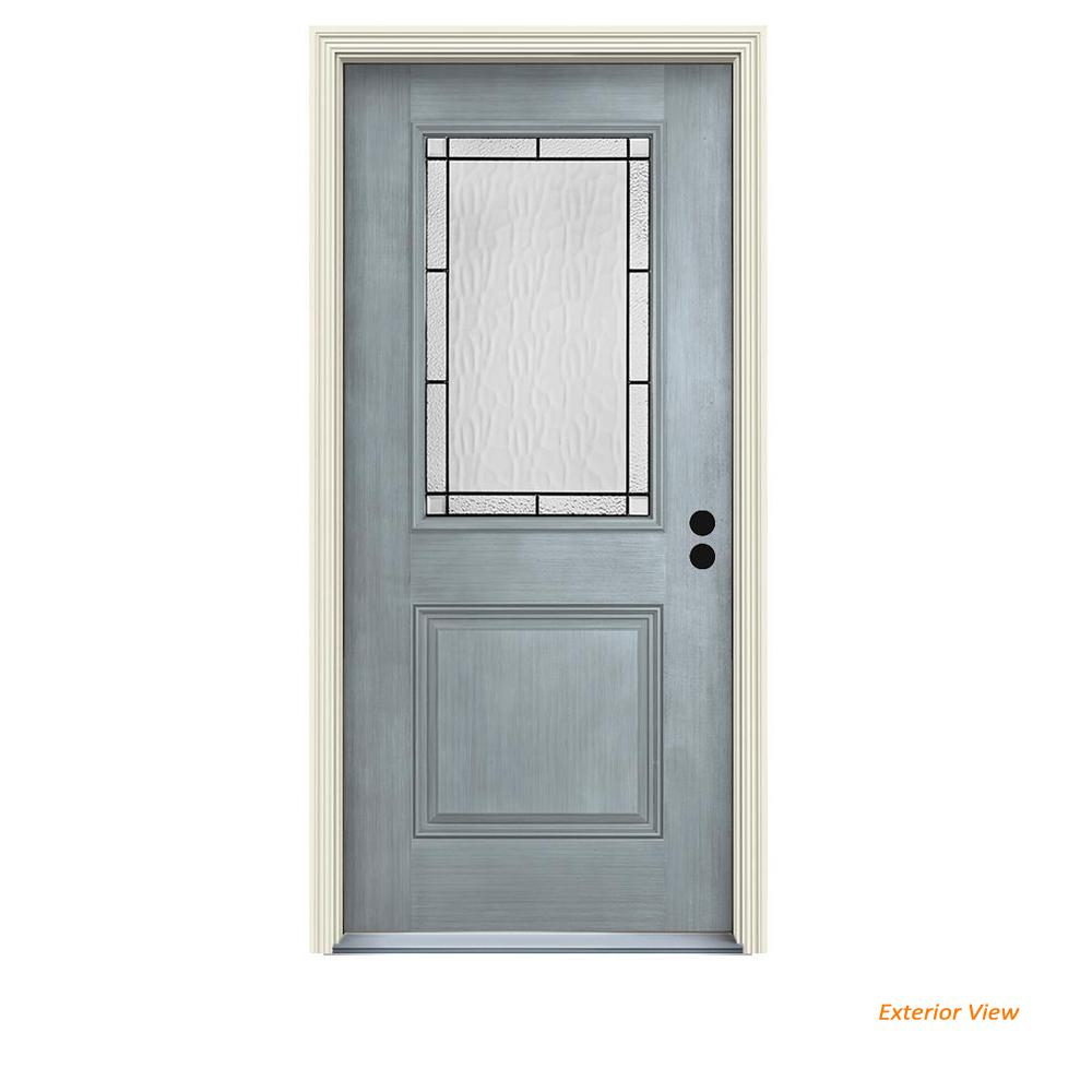 JELDWEN 36 in. x 80 in. 1/2 Lite Wendover Stone Stained