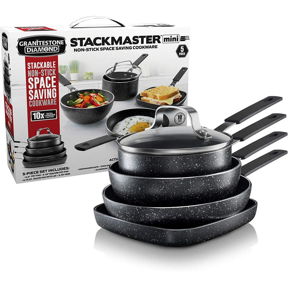 Granite Stone 5-Piece Aluminum StackMaster Non-Stick Cookware Set Deals