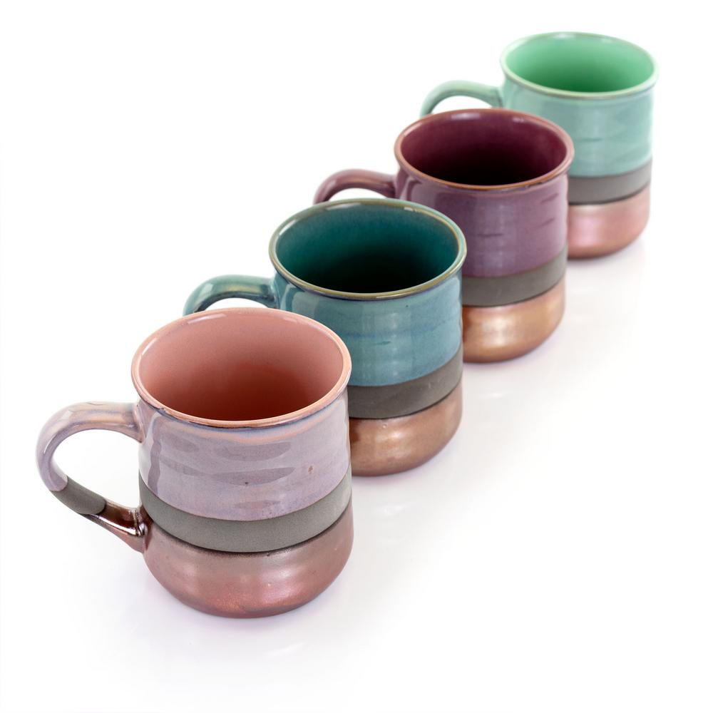 Gibson Home 18 oz. Assorted Stoneware Mug (Set of 4)985113962M The