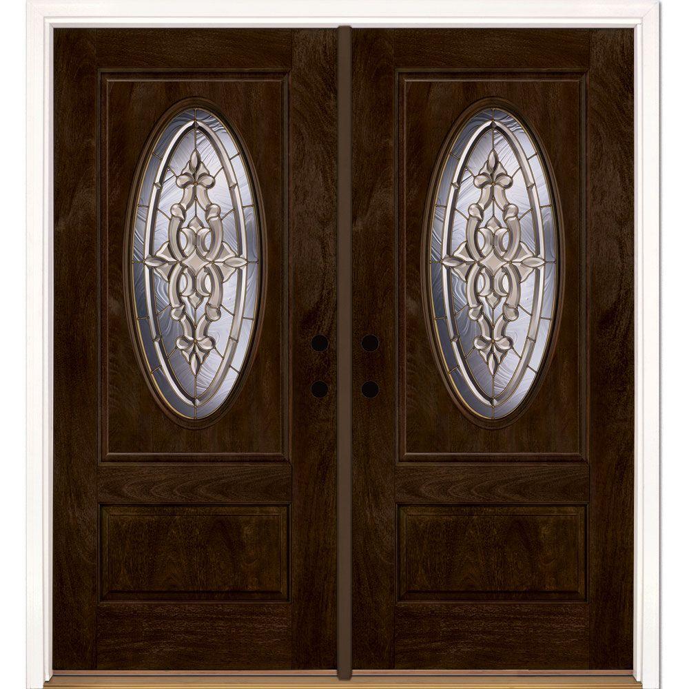 Feather River Doors 74 In X81 625 In Silverdale Brass 3 4 Oval Lt