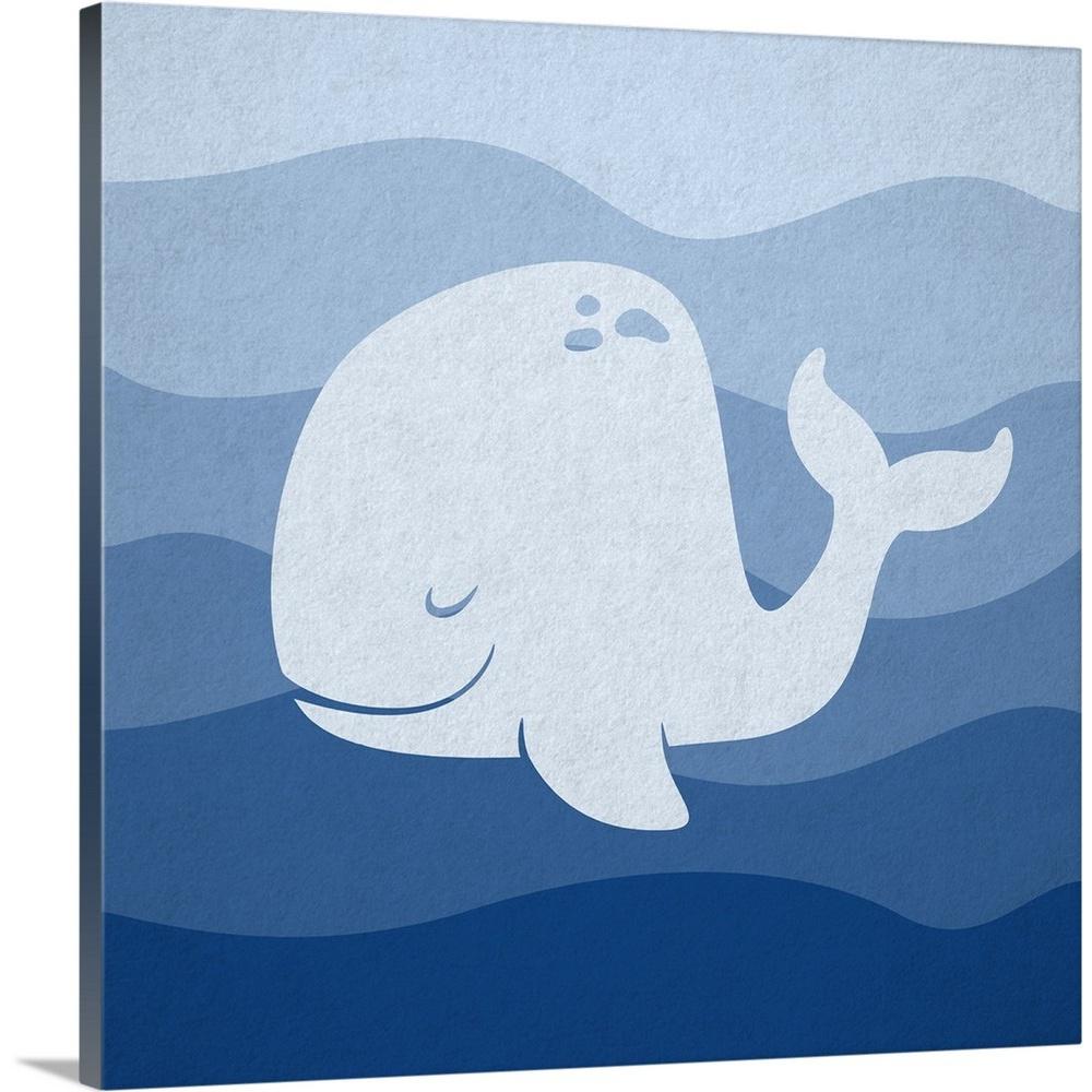 Whale Underwater Nursery By Circle Kids Canvas Wall Art