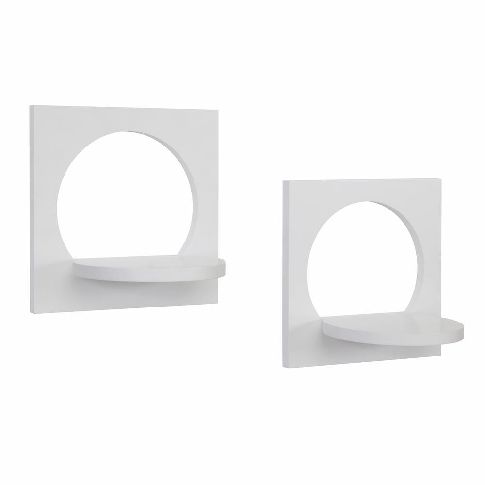 Danya B Silhouette 12 In X 8 In White Round Decorative Shelves