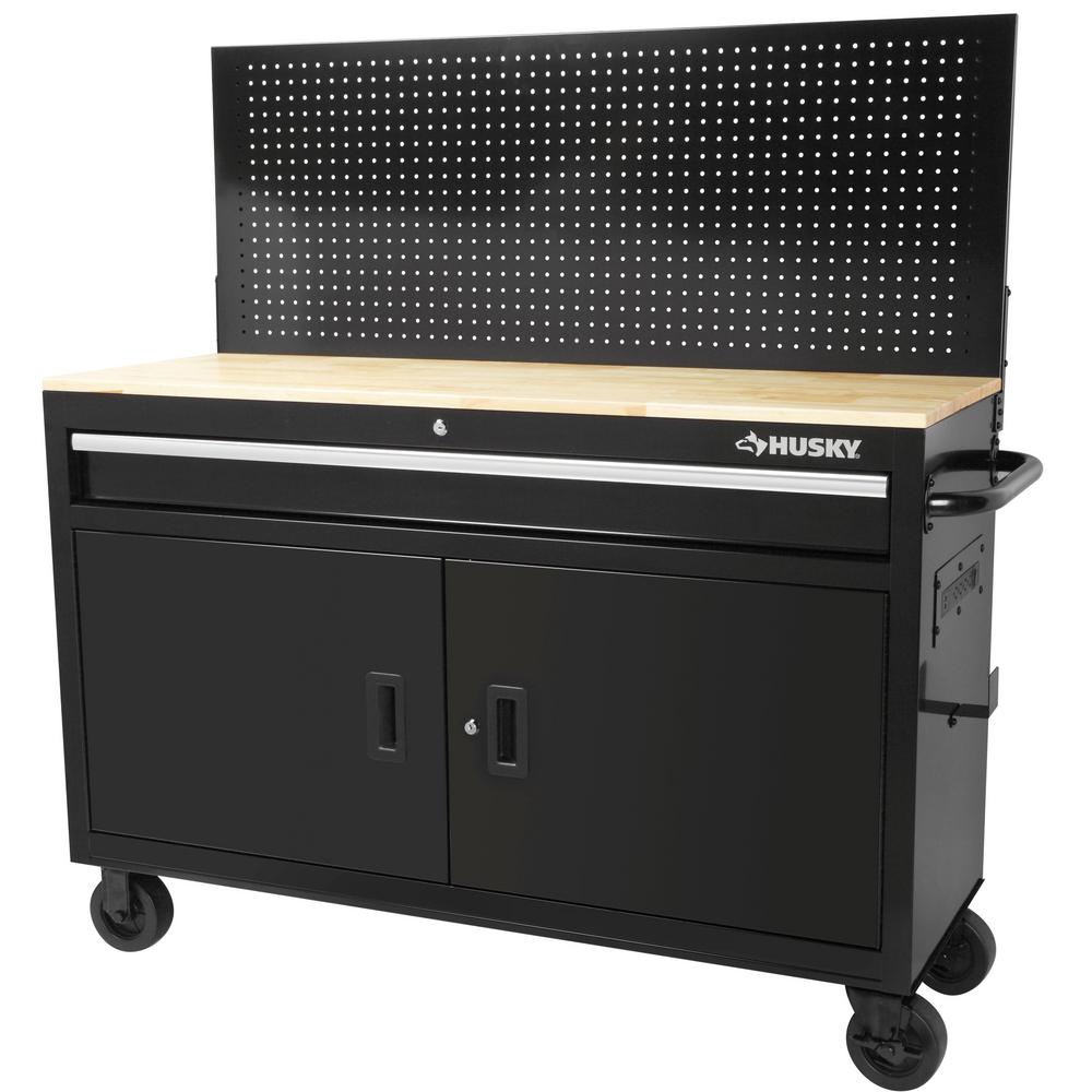 Husky 52-inch x 18.7-inch 1-Drawer Mobile Workbench