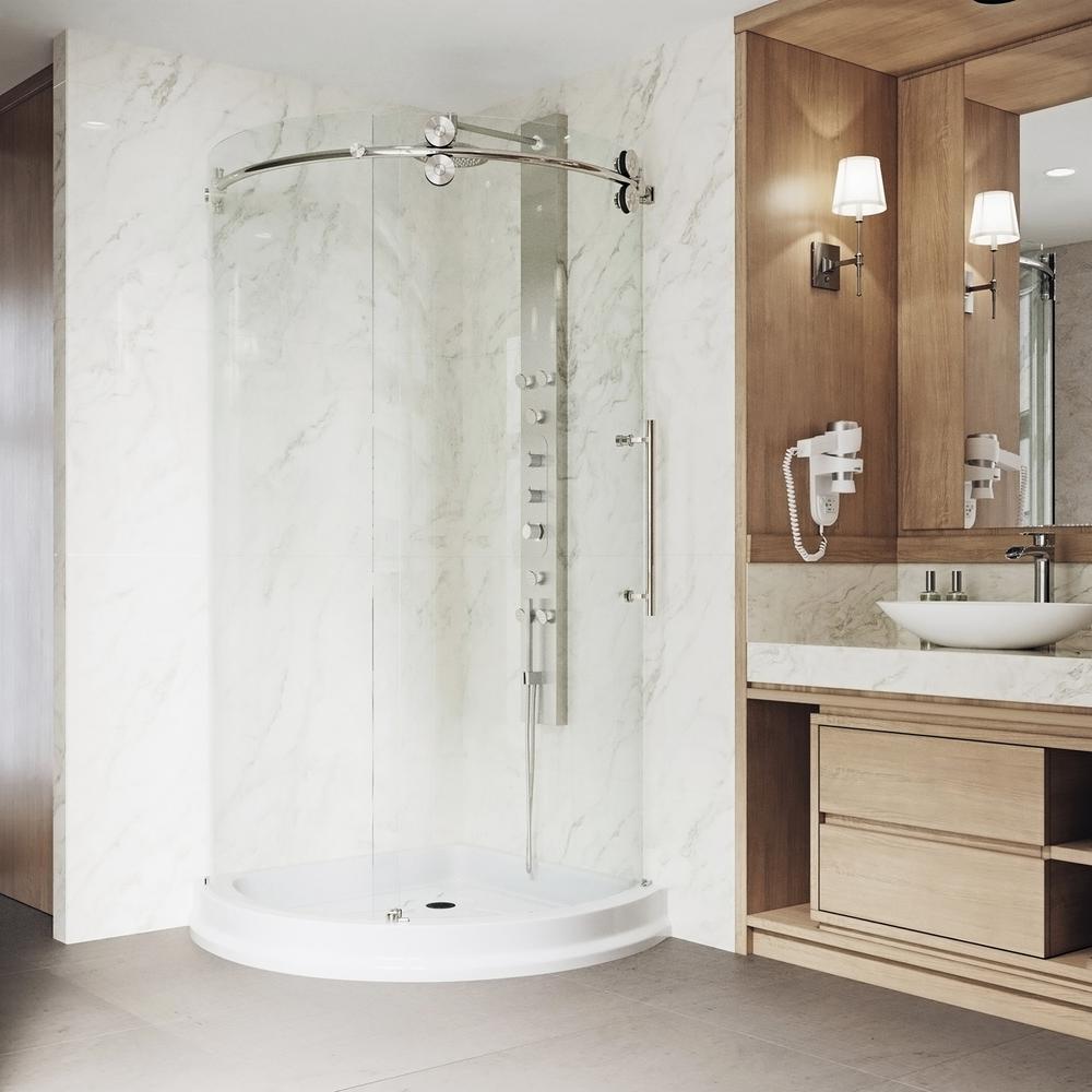 Stainless Steel Shower Stalls Kits Showers The Home Depot Sanibel 40 5 In X 79 Frameless Byp Shower Enclosure Stainless Steel And