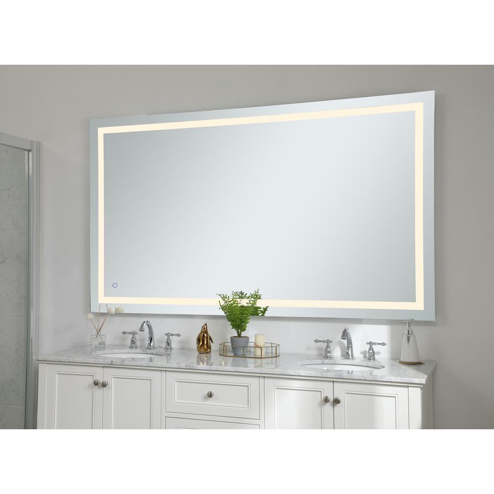 Unbranded Timeless 42 In W X 72 In H Framed Rectangular Led Light Bathroom Vanity Mirror In Silver Bm28544silver The Home Depot