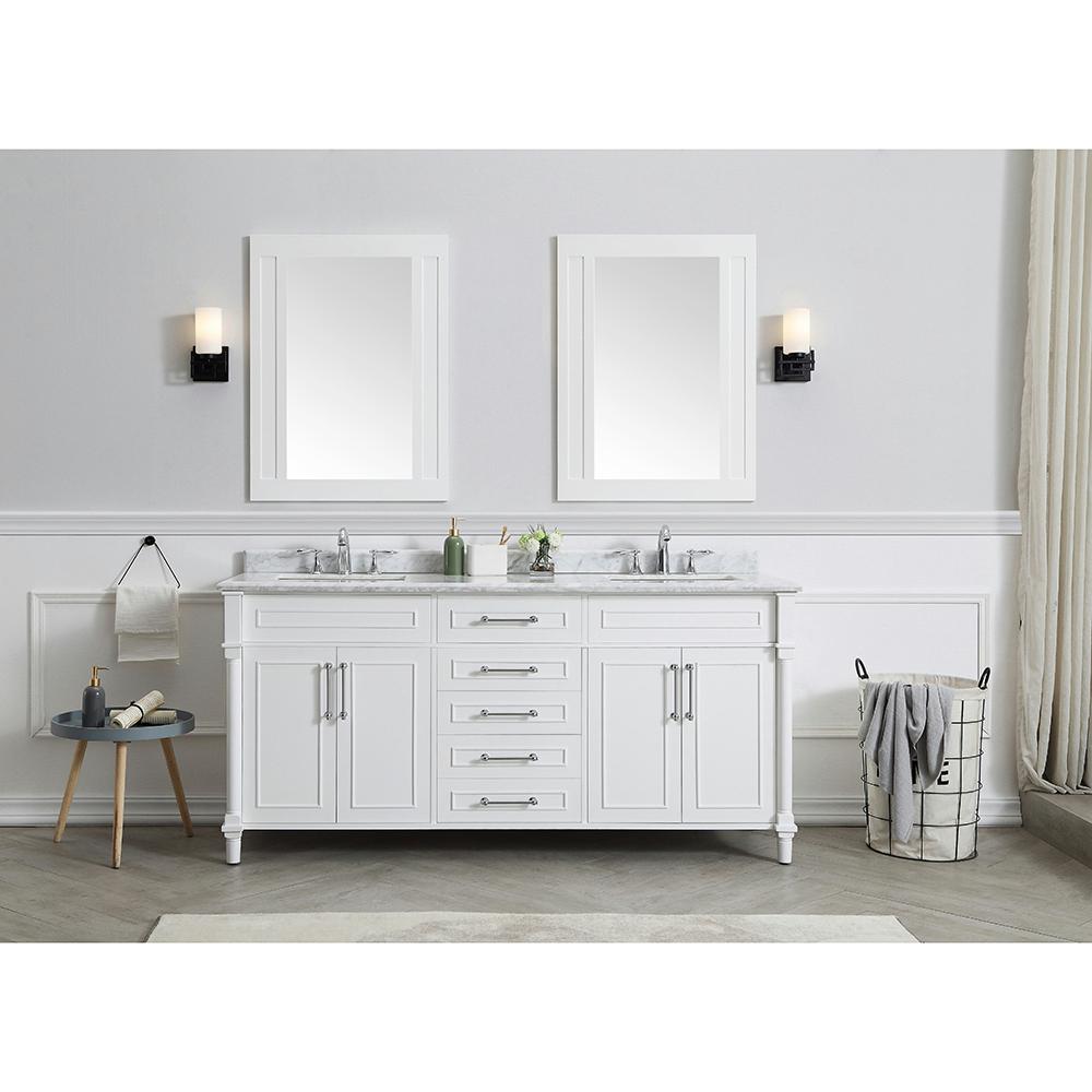 Home Decorators Collection Aberdeen 72, 72 Inch White Bathroom Vanity