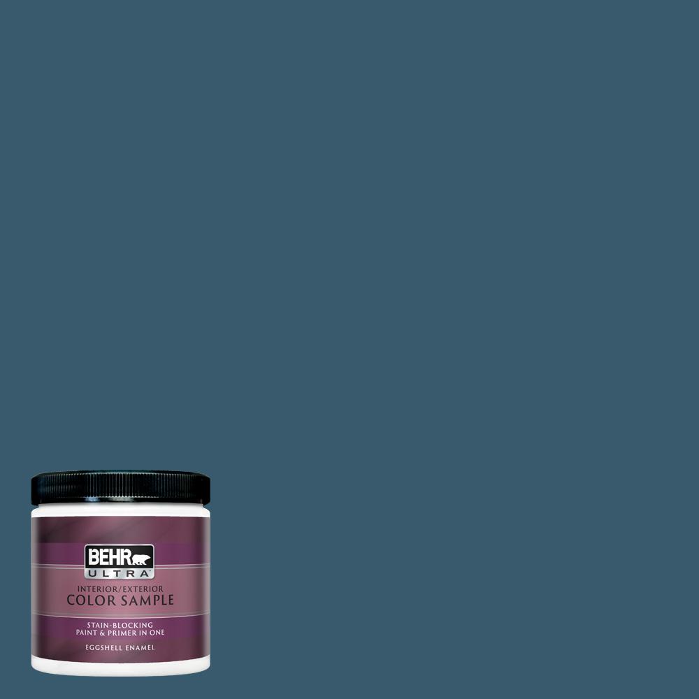 Behr Ultra 8 Oz 550f 7 Blue Spell Eggshell Enamel Interior Paint And Primer In One Sample