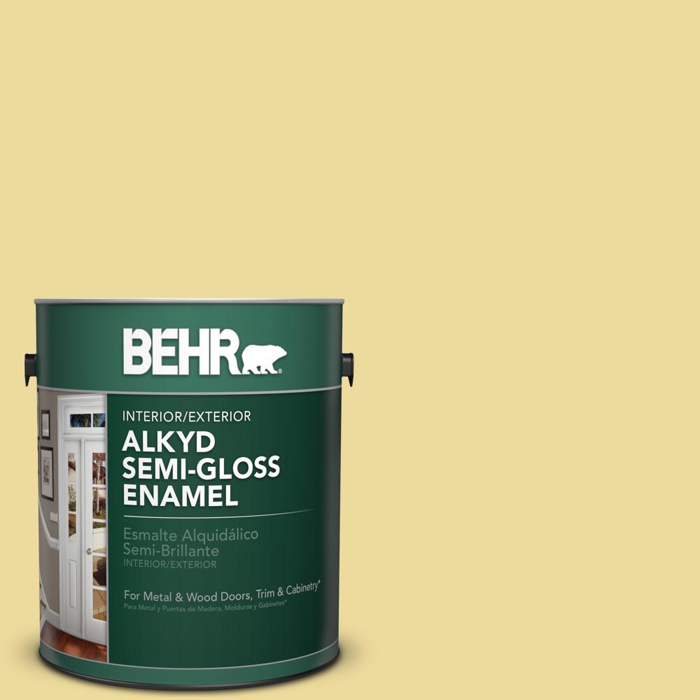 BEHR 1 gal. P3303 Pear Cider SemiGloss Enamel Alkyd