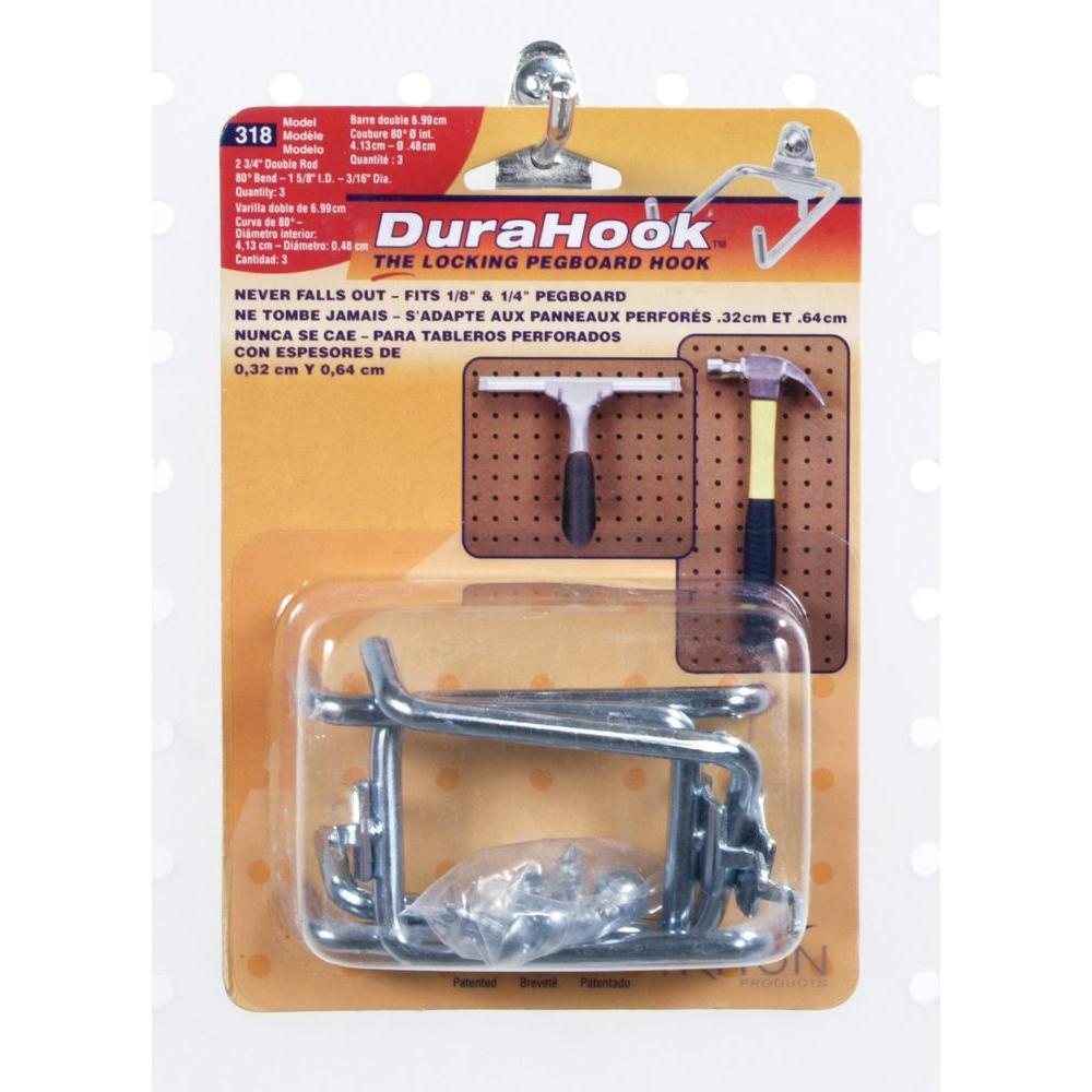 Everbilt 10 in. ZincPlated Steel Single Straight Peg Hook for 1/4 in