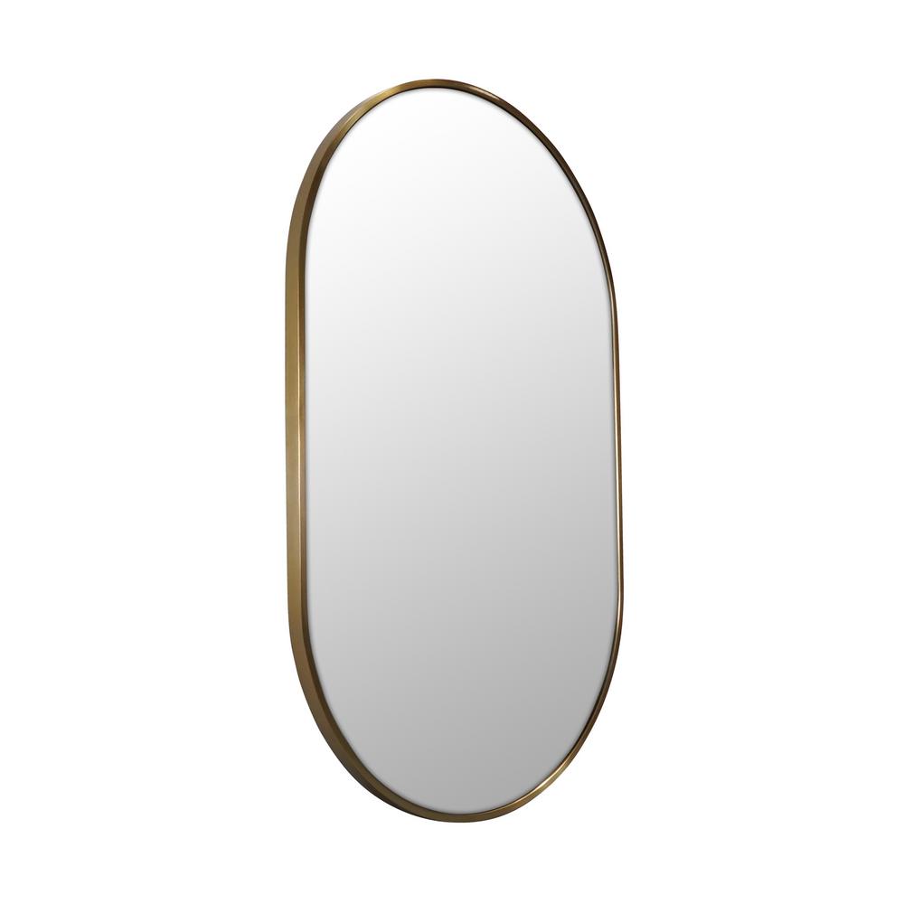 Glass Warehouse 22 in. W x 36 in. H Framed Oval Bathroom Vanity Mirror