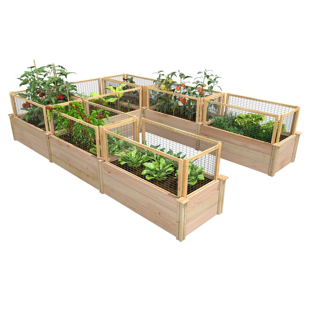 Cedar Raised Garden Bed 3 Tier 4 Ft X 4 Ft Rc4t3 Greenes Fence Greenes Fence Company