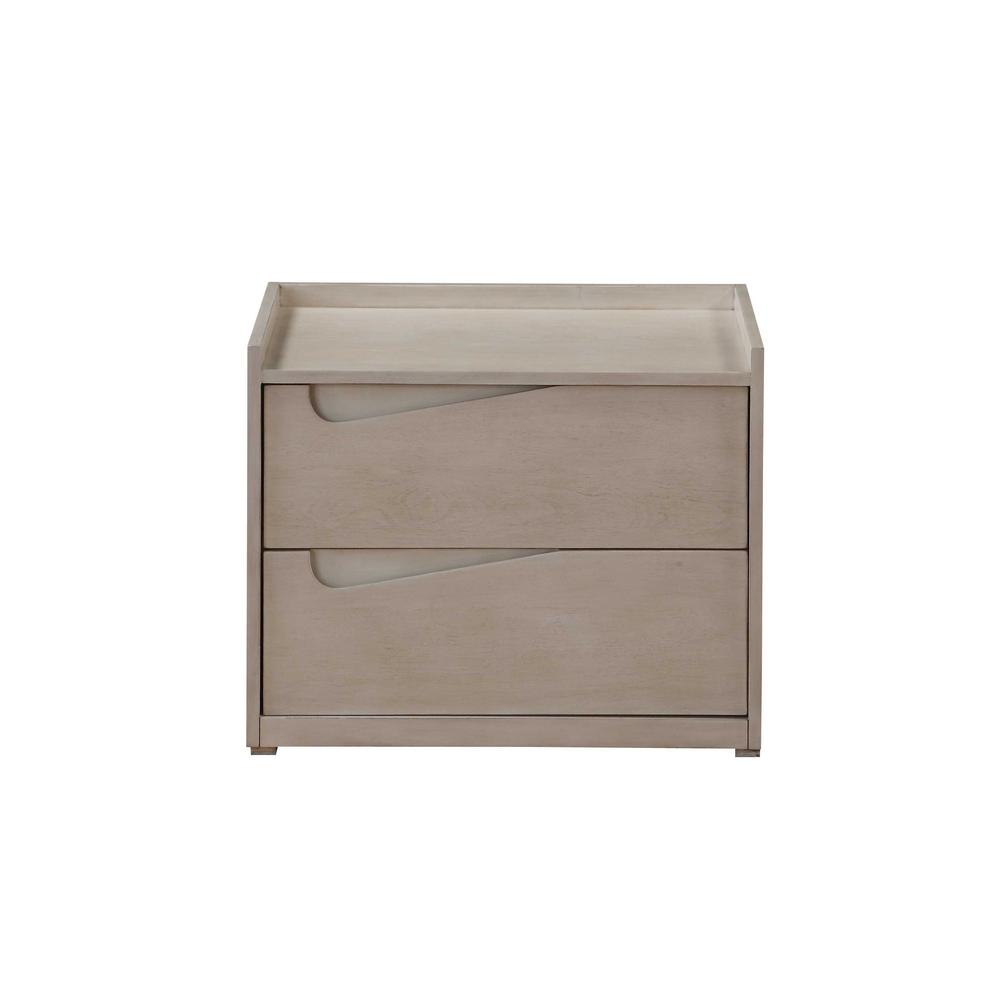 Homeroots Amelia 2 Drawer 24 In X 17 In X 20 In Whitewashed Wood Nightstand 319118 The Home Depot