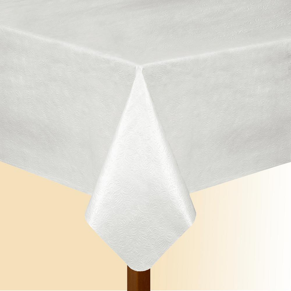 Elrene Home Fashions 70 In White Round Vinyl Table Pad Elrene Home Fashions 70 In White Round Vinyl Table Pad