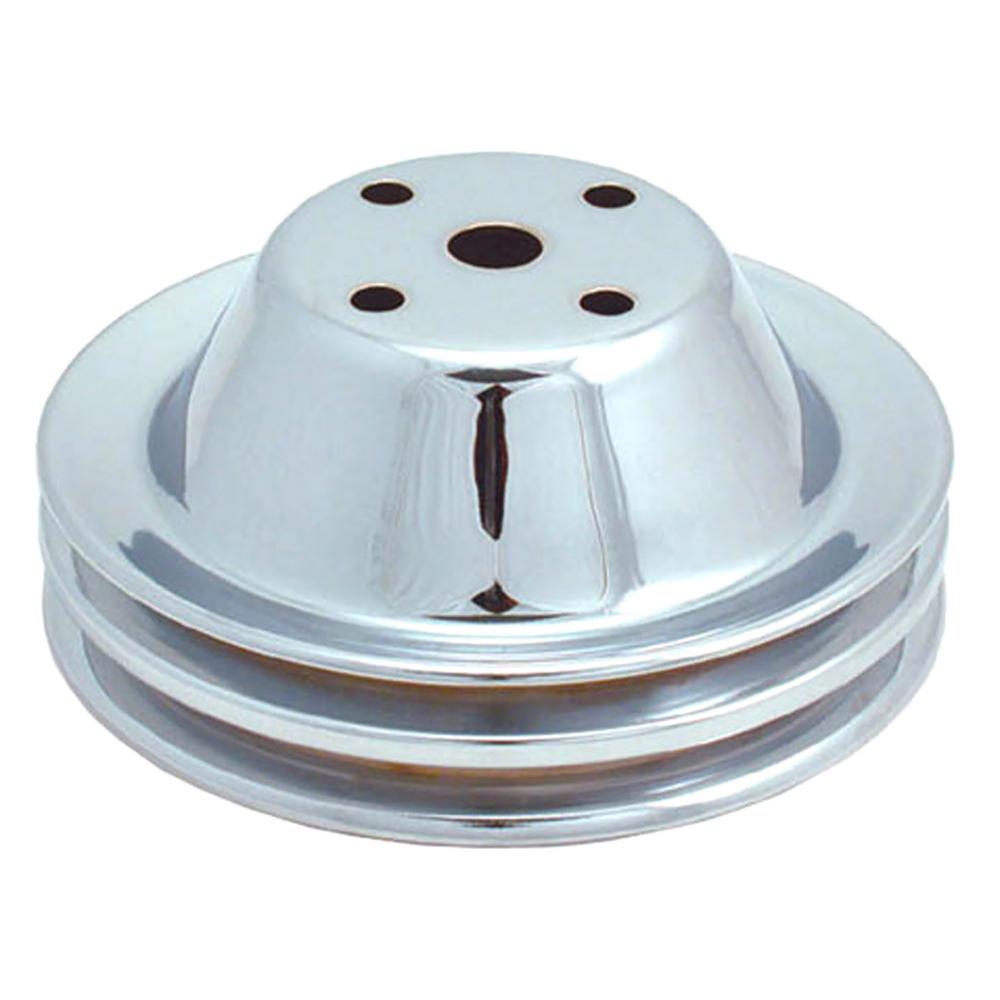 Spectre Performance 4418 Double Belt Groove Water Pump Pulley for Small Block Chevy  Chrome