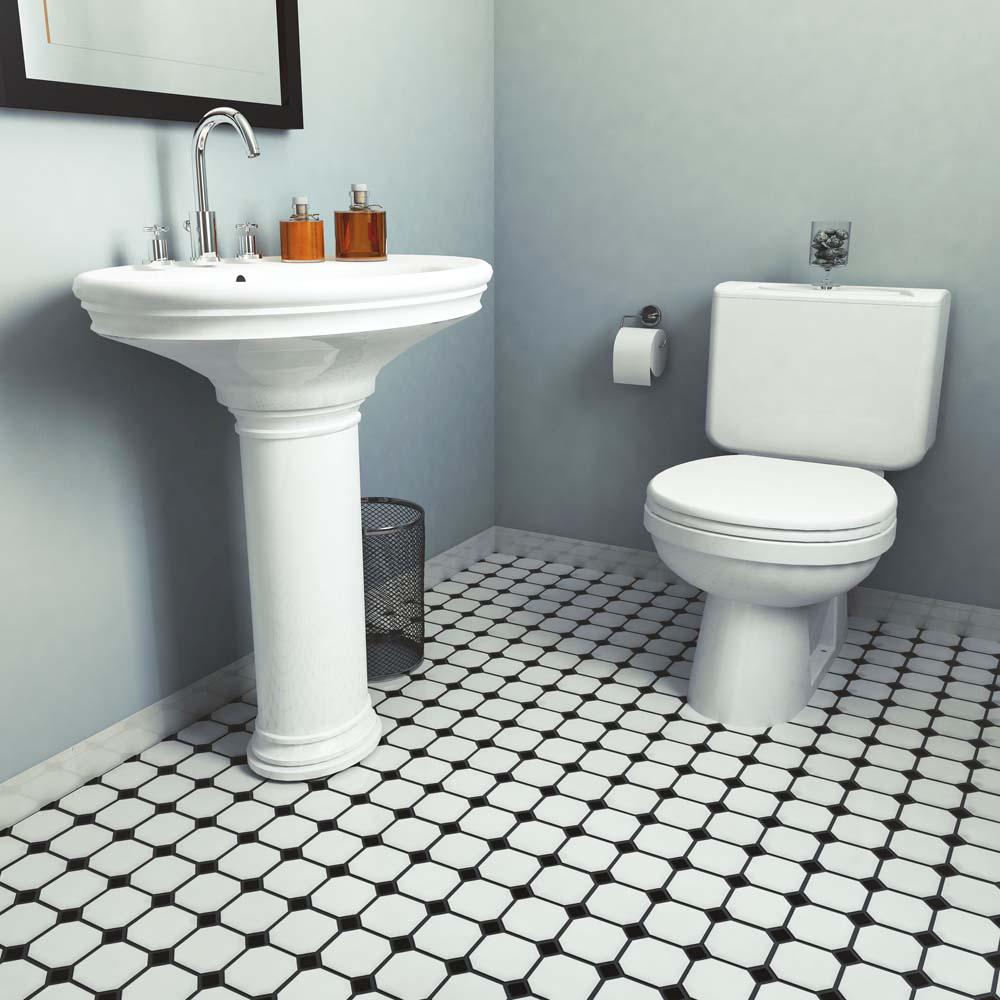 Merola Tile Metro Super Octagon Matte White With Glossy Black Dot 11 5 8x11 8 In X Mm Porcelain Mosaic 9 6 Sq Ft Case Merola Tile Metro Super Octagon Matte White With Glossy Black Dot 11 5 8x11 8 In X Mm Porcelain Mosaic 9 6 Sq Ft Case