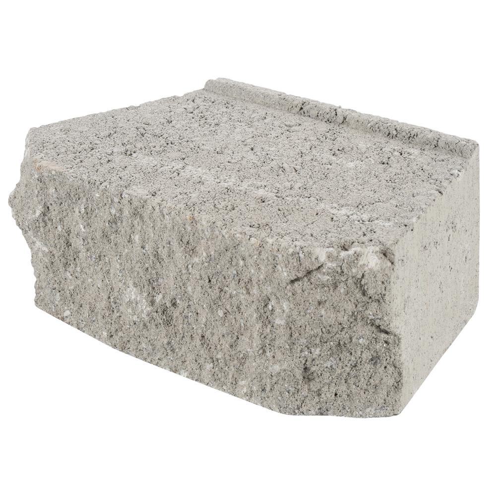 4 in. x 11.63 in. x 6.75 in. Pewter Concrete Retaining Wall Block81100