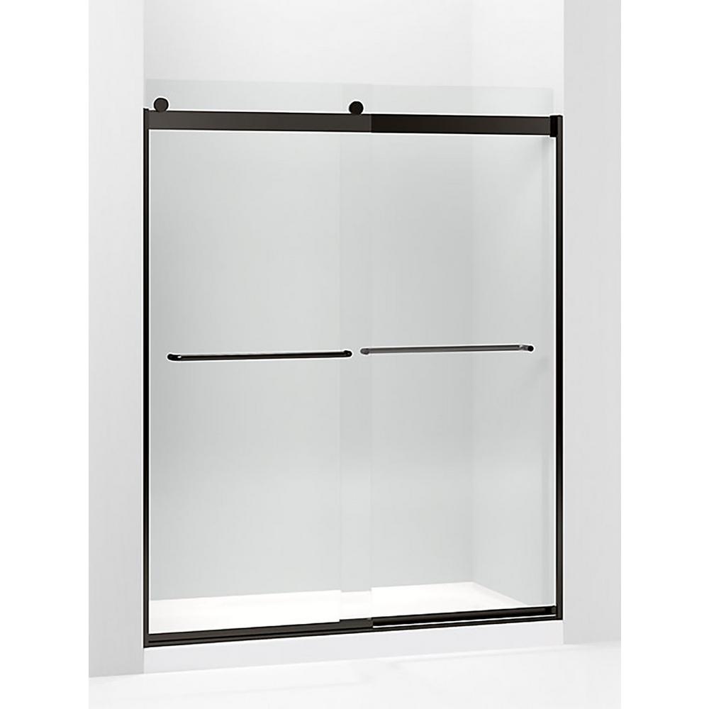 KOHLER Levity 59.625 in. W x 74 in. H Frameless Sliding Shower Door in Anodized Dark Bronze