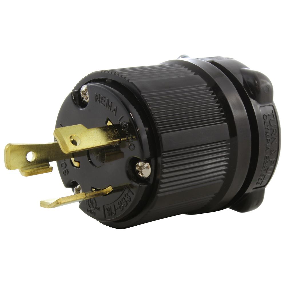 Replacement 30 Amp 250 Volt Male Twist Lock Power Cord Plug Nema L6-30P 2 Pack