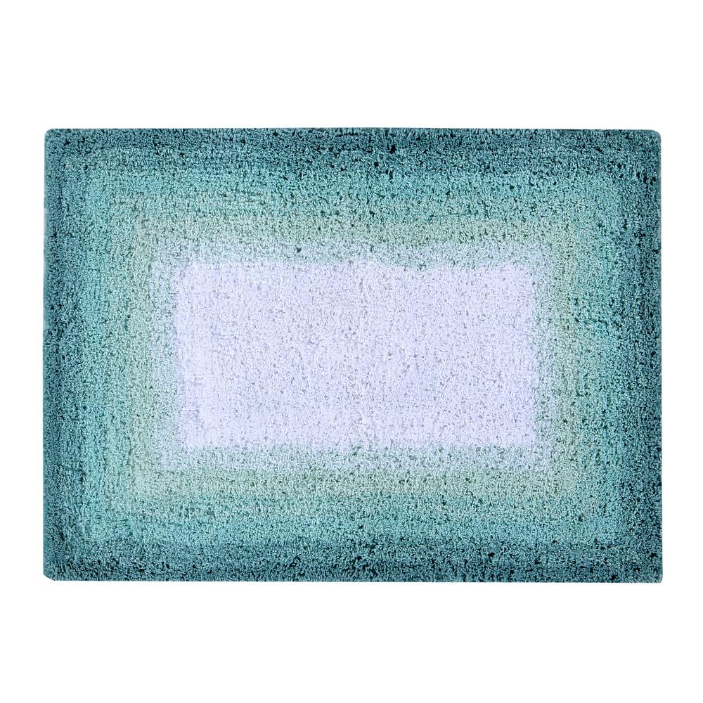 Better Trends Torrent Bath Rug Turquise 17 In X 24 In Cotton