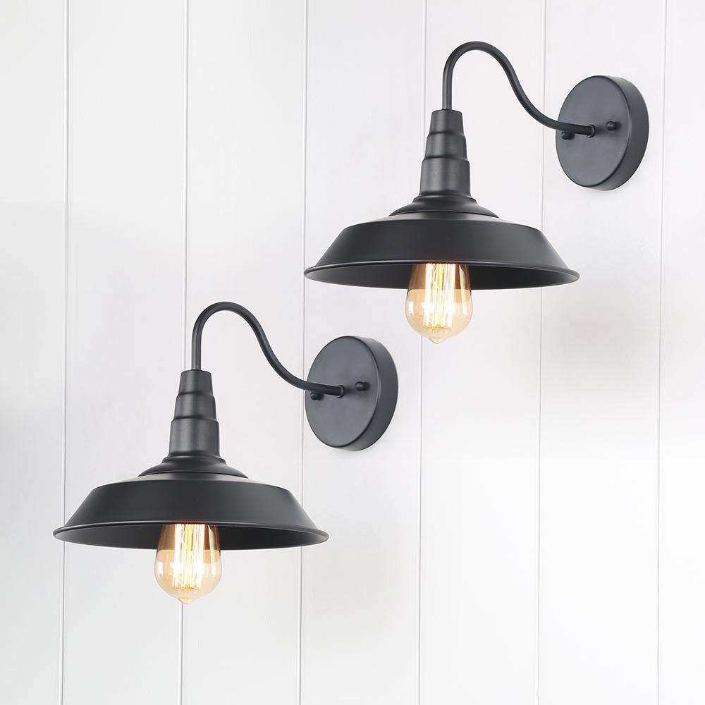 Lnc 1 Light Black Gooseneck Farmhouse Lighting Barn Sconce 2 Pack Lnc 1 Light Black Gooseneck Farmhouse Lighting Barn Sconce 2 Pack