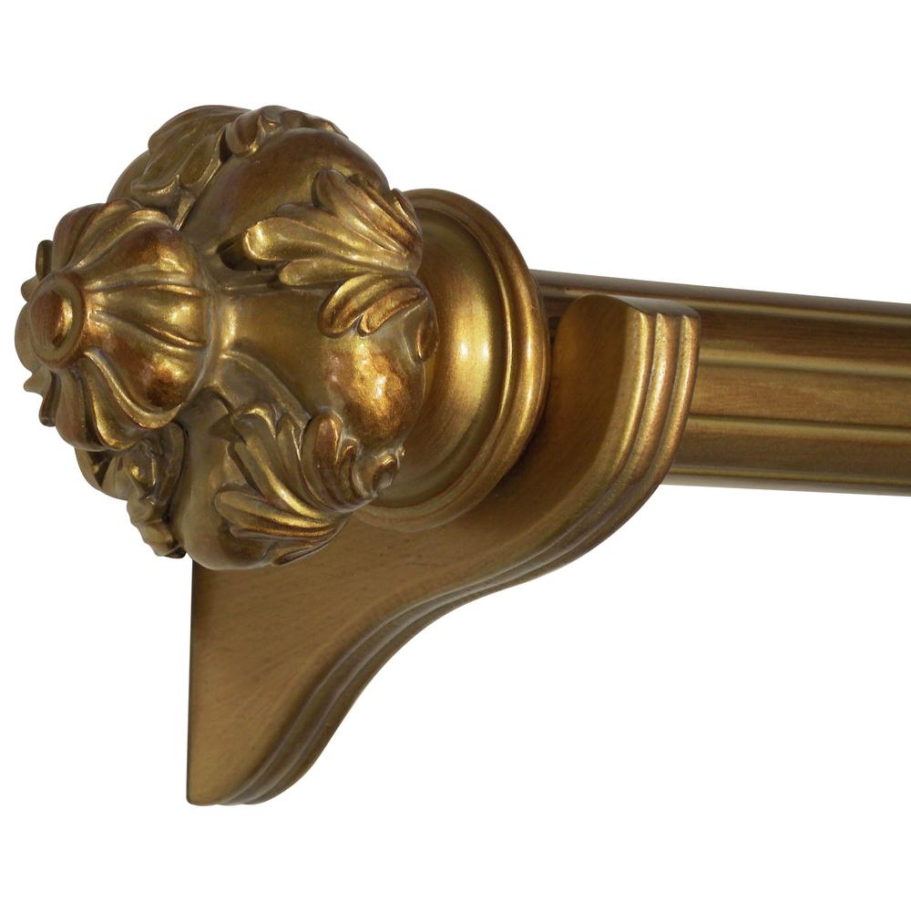 Classic Home Historical Gold 2 In Dia Royal Crown Wood Drapery