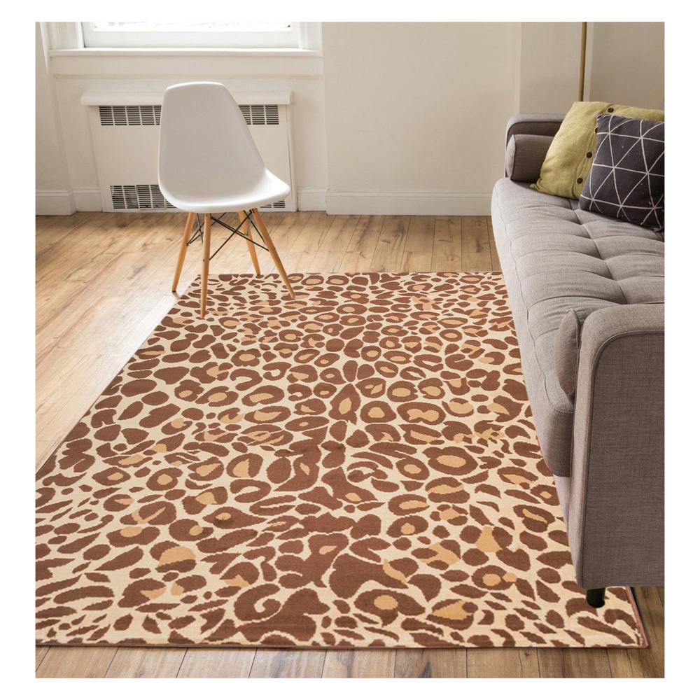 Well Woven Miami Cocoa Leopard Brown 4 Ft X 5 Ft Animal Print Area Rug 85584 The Home Depot