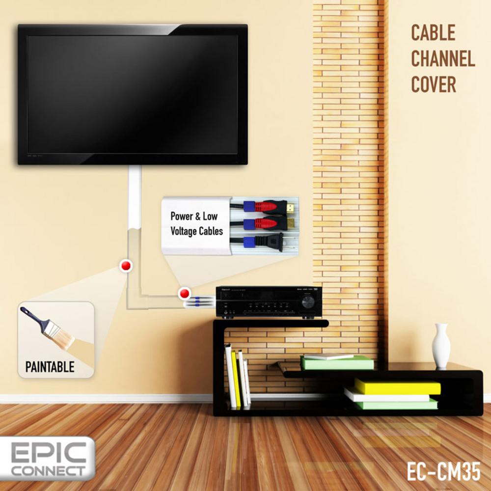 Epic Connect Tv Cable Management Organizer Raceway Wire Cover For A V And Power Cables By Ec Cm35 The Home Depot - How To Hide Tv Wires Without Cutting Wall Home Depot Epic Connect Tv Cable Management Organizer Raceway Wire Cover For A V And Power Cables By Ec Cm35 The Home Depot - How To Hide Tv Wires Without Cutting Wall Home Depot