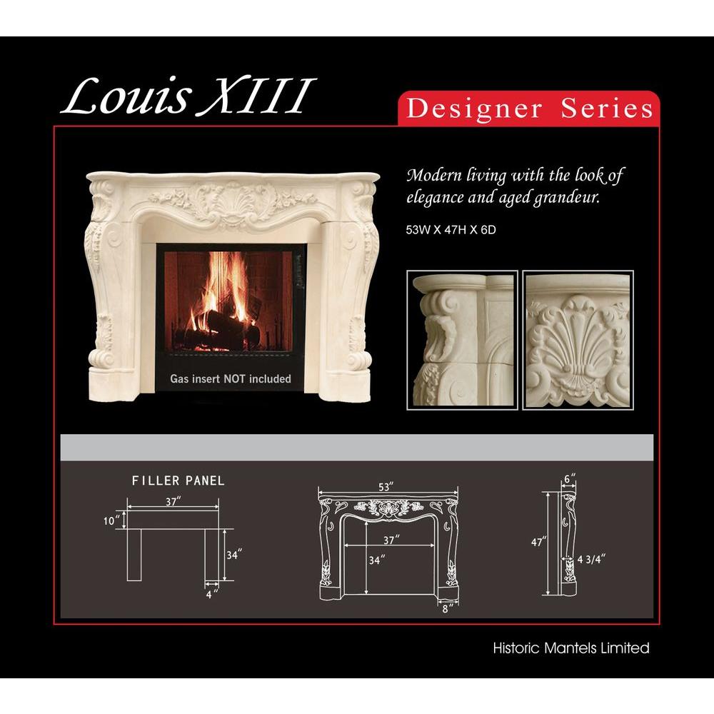 Historic Mantels Designer Series Louis Xiii 47 In X 53 In Cast Stone Mantel Dl The Home Depot