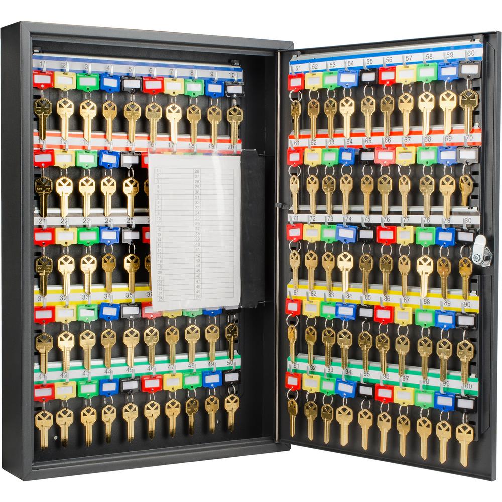 Barska 100 Position Steel Key Cabinet With Key Lock Black Cb12964