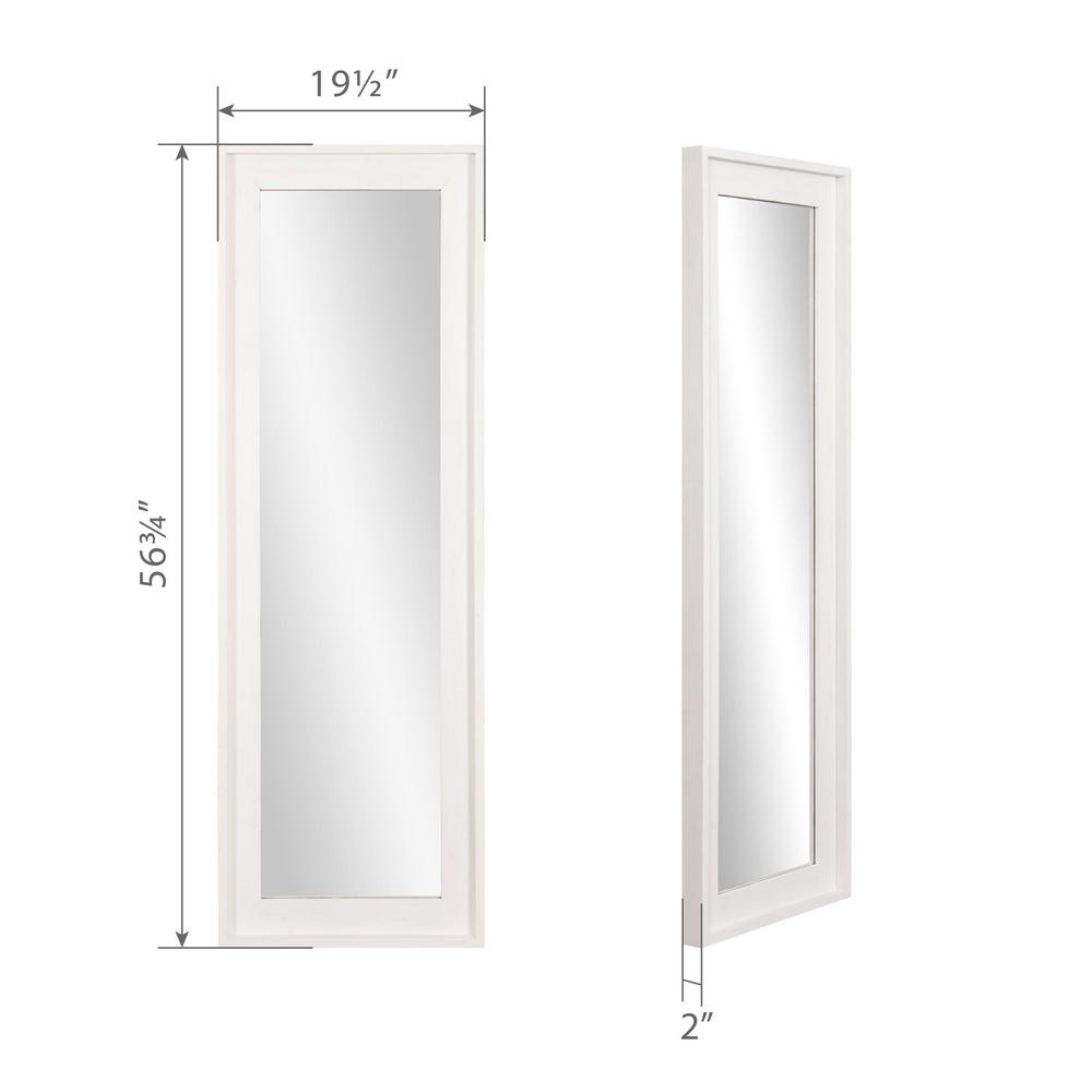 Pinnacle 19 In X 57 White Wash Wood Framed Full Length Wall White Wash Wood Framed Full Length Wall