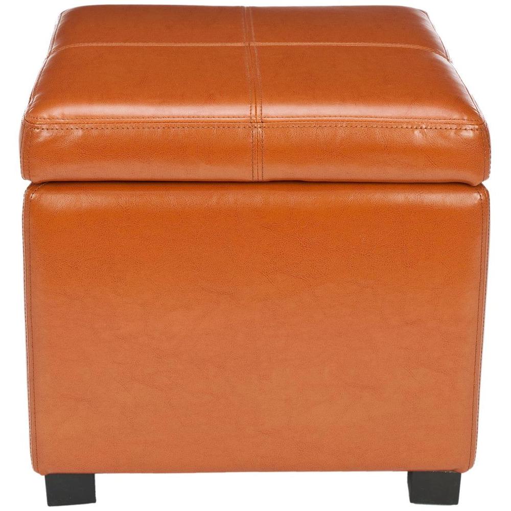 Hudson Dark Brown Leather Ottoman Compare Prices At Nextag Madison Saddle Storage Ottoman