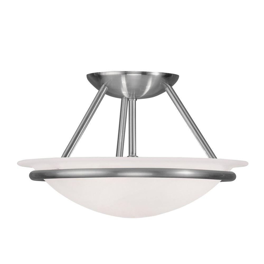Livex Lighting Providence 2Light Brushed Nickel Incandescent Ceiling