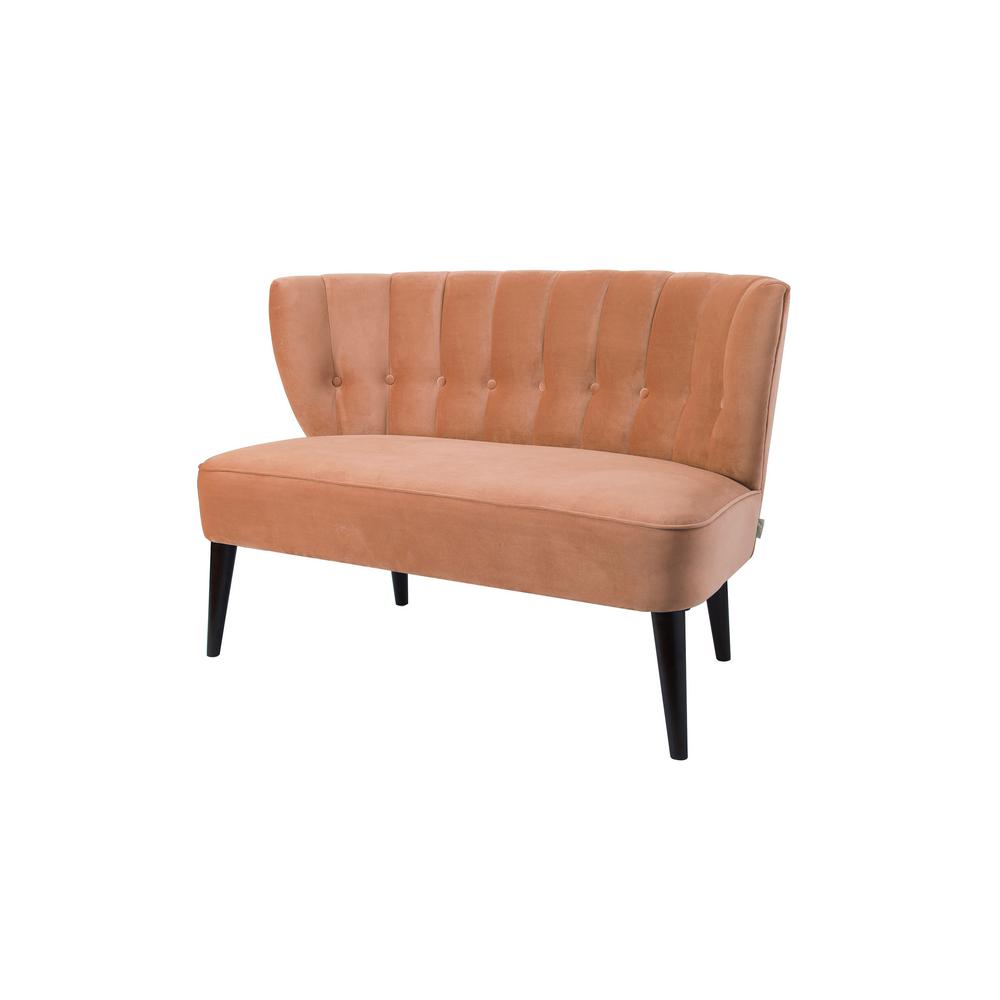 Orange Sofas Loveseats Living Room Furniture The Home Depot Becca Orange Tufted Settee