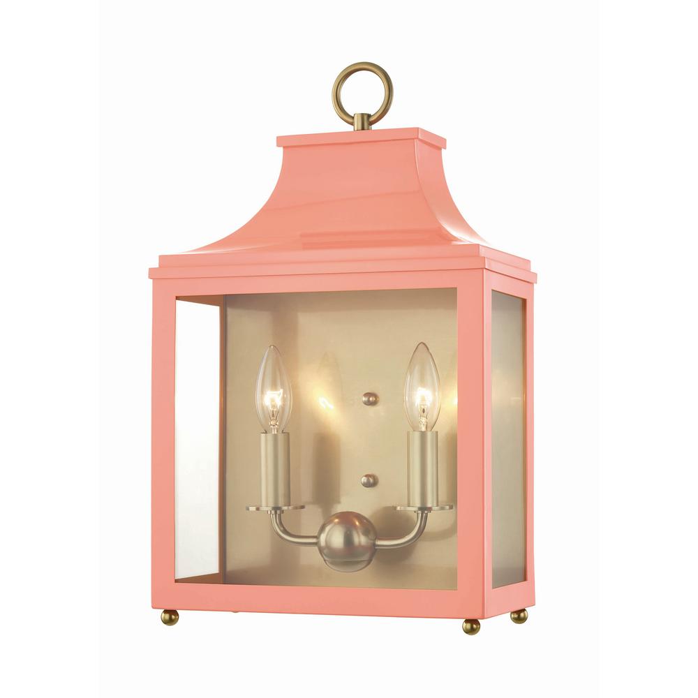 Mitzi By Hudson Valley Lighting Leigh 2 Light Aged Brass Pink Wall Mitzi By Hudson Valley Lighting Leigh 2 Light Aged Brass Pink Wall Sconce