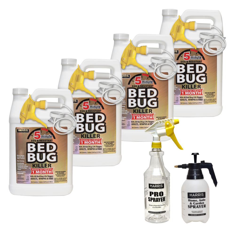 Harris 1 Gal. 5-Minute Bed Bug Killer (4-Pack) 512 oz., 32 ...