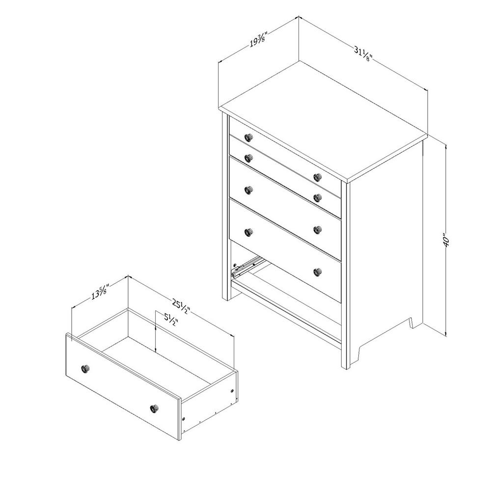 South Shore Little Smileys 4 Drawer Pure White Chest 3740034 The