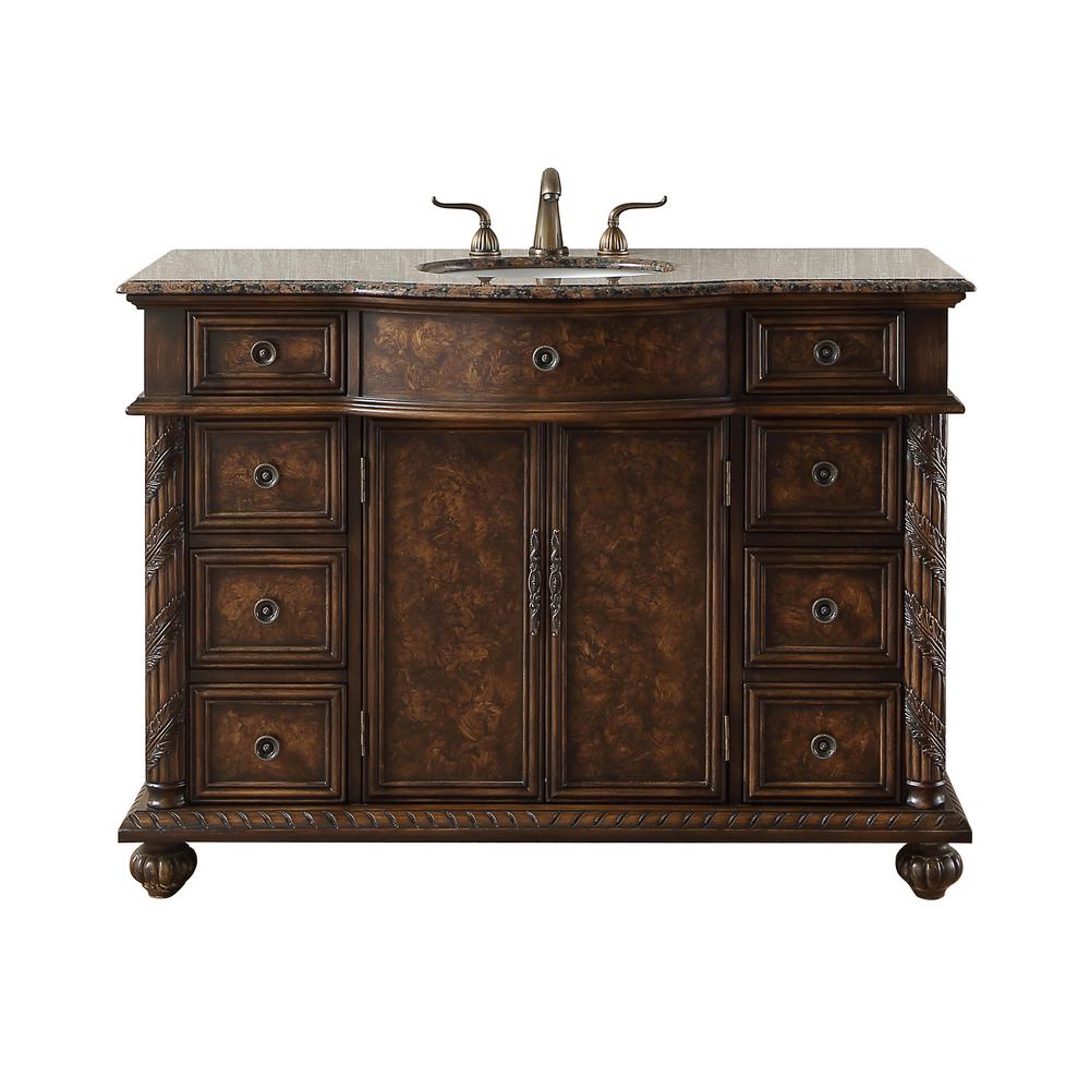 stufurhome Amelia 48 in. Bathroom Vanity with Granite Vanity Top in