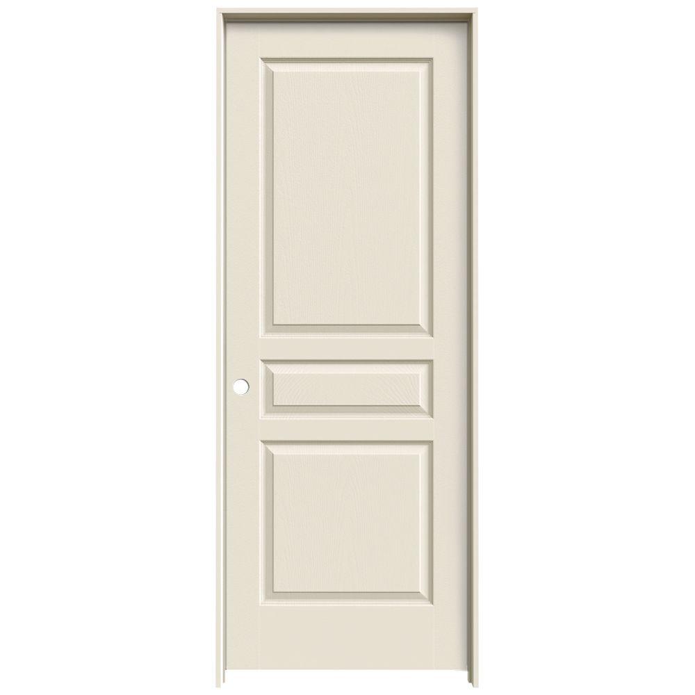 34 3 Panel Prehung Doors Interior Closet The Home Depot 30 In X 80 Avalon Primed Right Hand Textured Hollow Core Molded