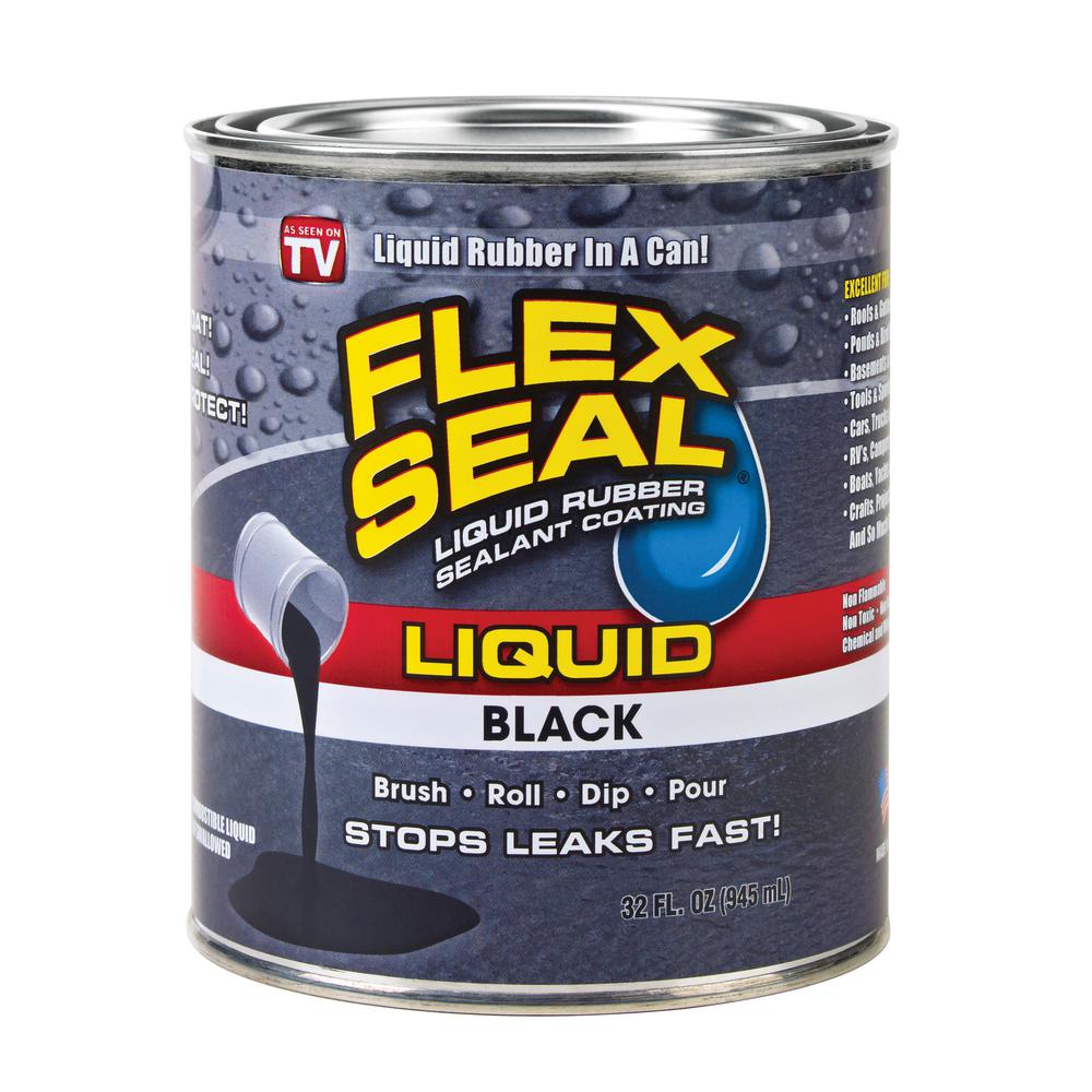 Flex Seal 1 qt. Black Liquid Rubber Sealant-LFSBLKR32 - The Home Depot