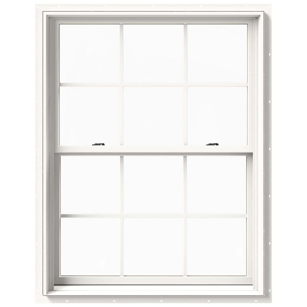 Best Rated New Construction Double Hung Windows The 37 375 In X 48 W 2500 Series White Painted Clad Wood Double