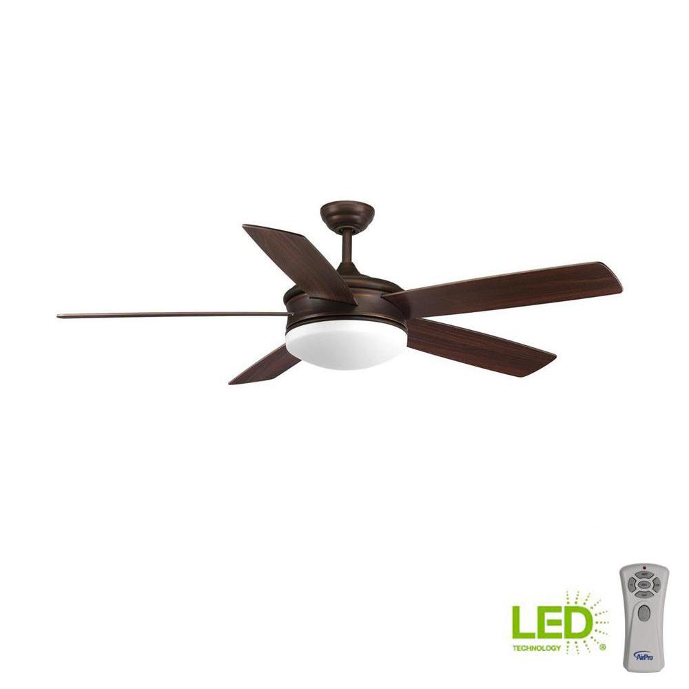 Progress Lighting Fresno Collection 60 In Led Indoor Antique Bronze Industrial Ceiling Fan With Light Kit And Remote