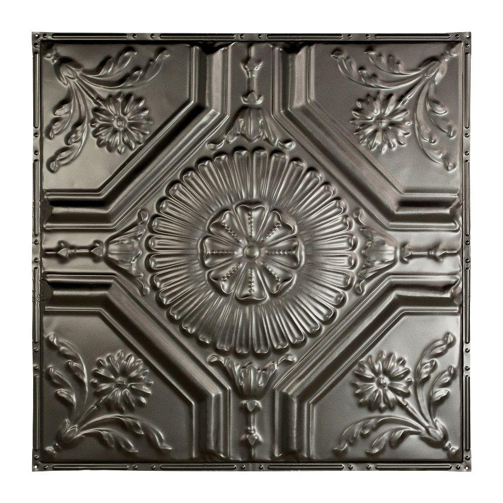 Metal Ceiling Tiles Ceilings The Home Depot Nail Up Tin Ceiling Tile In Argento